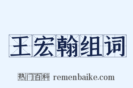 王宏翰组词是什么意思的图片